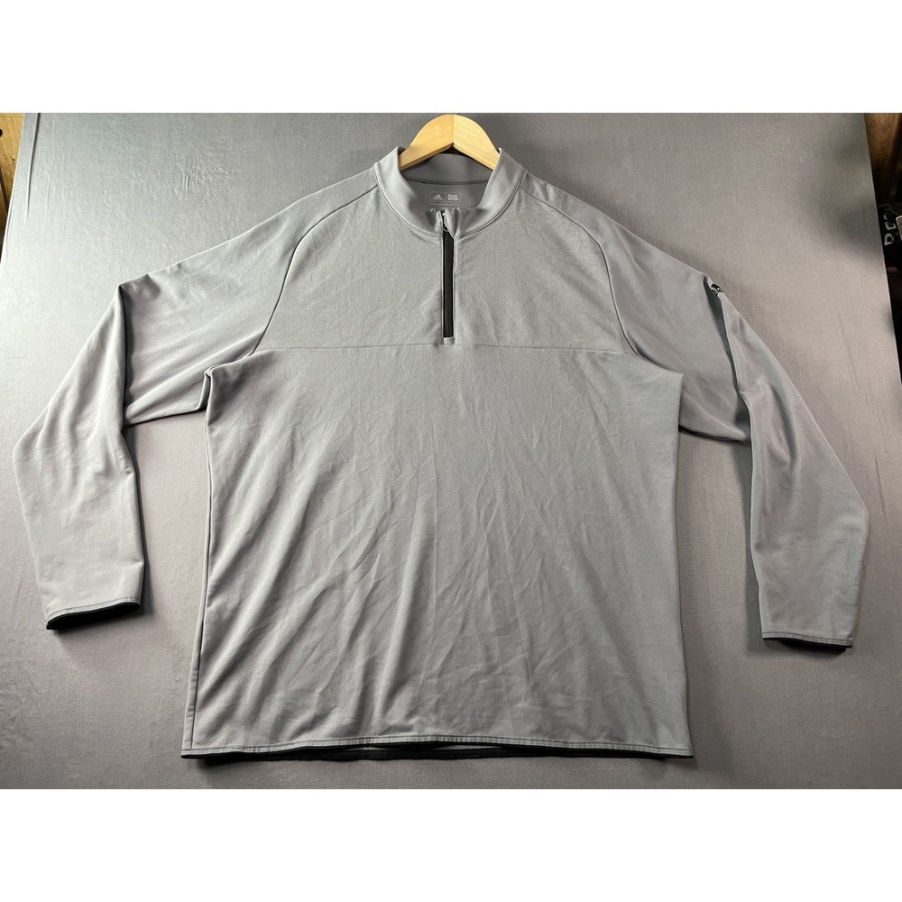Adidas Golf Sweater Mens XL Gray Long Sleeve 1/4 Zip Pullover